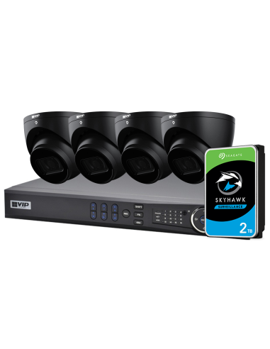 VIP Vision 8 Ch Pro Series 2TB 4 Camera 6.0MP A.i IP Surveillance Kit NVRKIT-PRO76MP4DB