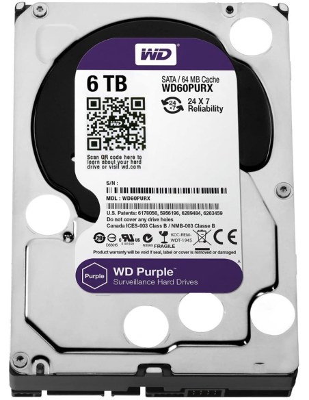 WD Purple Surveillance 6TB Hard Drive - WD63PURZHD6TB-WD WD Purple Surveillance 6TB Hard Drive - WD63PURZHD6TB-WD