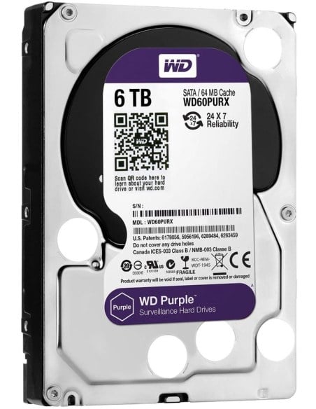 WD Purple Surveillance 6TB Hard Drive - WD63PURZHD6TB-WD WD Purple Surveillance 6TB Hard Drive - WD63PURZHD6TB-WD