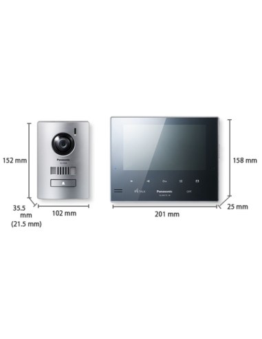 Dimensions of VL-SV75AZ Mirror Video Intercom Kit
