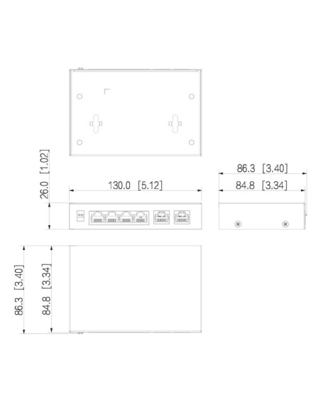 VIP Vision 4-port Unmanaged Fast Hi-PoE Ethernet VSPOE-SWA4F