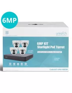 Uniarch UNIA-Kit-UNA-4062W 4CH KIT with 6MP 4 X Starlight Fixed Turret Network Camera (In a Kit Box) - by Uniview 2