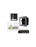 FUTURO IP Intercom KIT 7" Monitor and Flush Mount Door Station with POE Switch - White