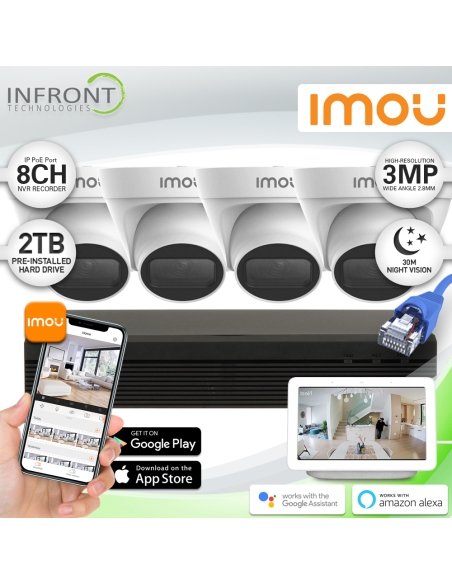 Imou 8ch NVR With 2TB HDD and 3MP IP Camera IMOU KIT/N18P-2T/4-IPC-T33P-PL