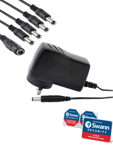 Swann Power Supply & 4-Way Splitter Kit 12V 2A Replacement Camera Power Supply Pack
