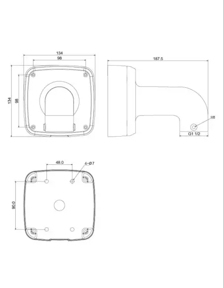 Right Angle Wall Mount Camera Bracket - VSBKTB302S-2
