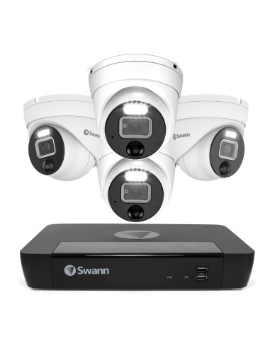 Swann 12MP 16CH Pro Enforcer 4TB 4x1200D Dome Spot Light Cameras - SWNVK-1690004D