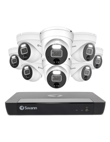 Swann 12MP 16CH Pro 4TB 8x1200D Dome Spotlight Cameras - SWNVK-1690008D