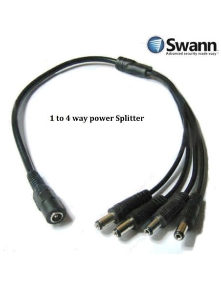 Genuine Swann 1 to 4 Way Power Cable Splitter SR-DCSP-1F4M-GP