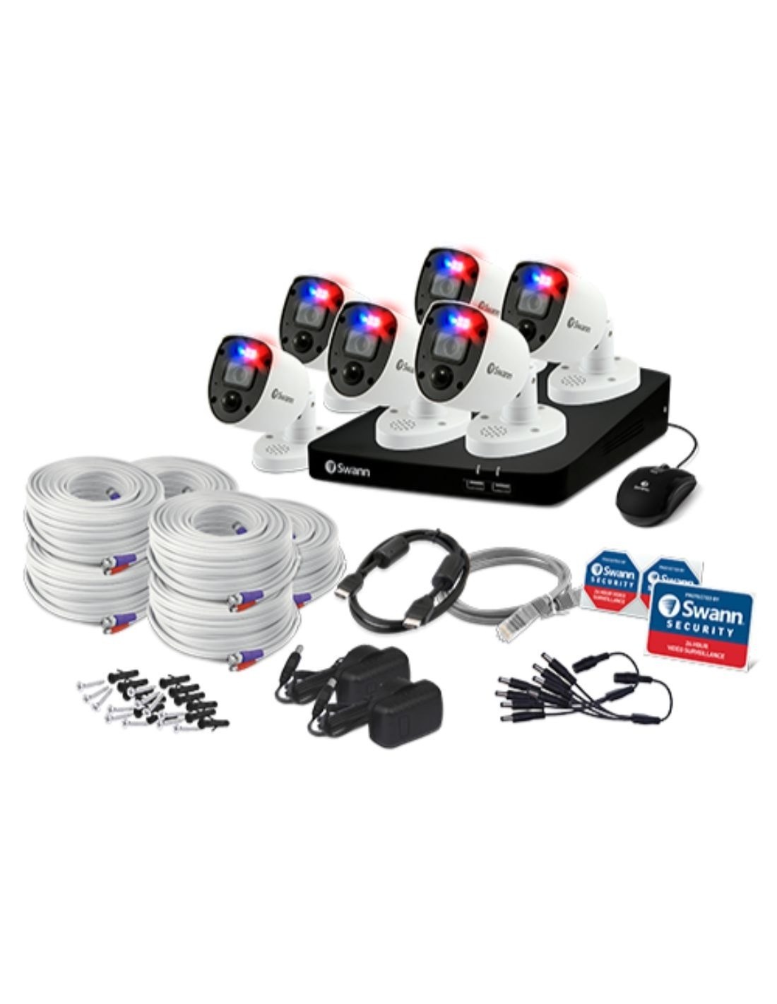 Swann 8MP Enforcer 6 Camera 8 Channel 4K Ultra HD DVR 2TB Security System Packaging