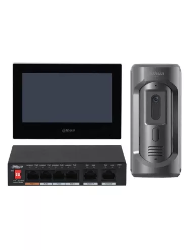 Dahua Intercom Kit Black 7-inch Touch Screen KIT-DHI-7INBLK2101E-P