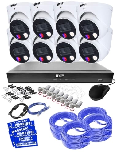 Reliable Surveillance Solution: VIP Vision 8Ch AI IP NVR with 8x SMD+ Dome Cameras