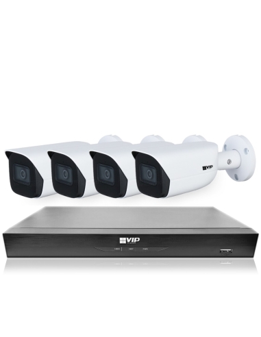 Enhance Your Security with VIP Vision 8MP V8100 Series: 8Ch AI IP NVR, 2TB HDD, and 4xBIRG Fixed Lens Bullet Cameras (8x4)