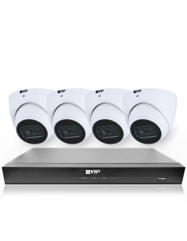 VIP Vision 8MP V8100 Series 8Ch AI IP NVR 2TB 4xDIRG Fixed Lens Dome Cameras - Advanced-Surveillance-Solutions