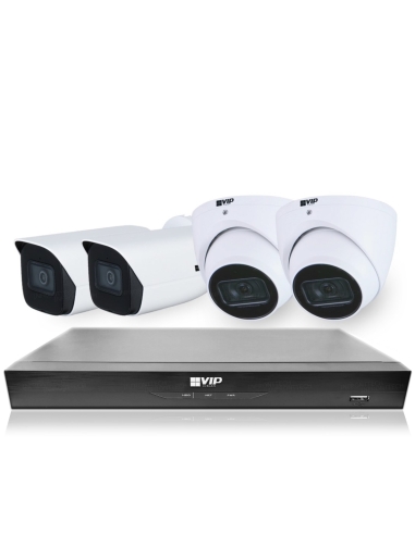 VIP Vision 8MP V8100 Series 8Ch AI IP NVR with 2TB 2xBIRG + 2xDIRG Fixed Lens Cameras - Advanced-Surveillance-Solutions