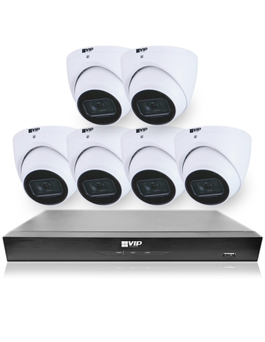 VIP Vision 8MP V8100 Series 8Ch AI IP NVR with 2TB 6xDIRG Fixed Lens Dome Cameras- Advanced-Surveillance-Solutions