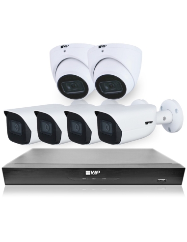 VIP Vision 8MP V8100 Series 8Ch AI IP NVR 2TB 4xBIRG + 2xDIRG Fixed Lens Dome Cameras - Advanced-Surveillance-Solutions