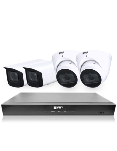 VIP Vision 8MP V8400 Series 8Ch IP NVR 2TB 4x Pro AI Varifocal Dome & Bullet Cameras (8x4) - NKPRO-88402B2D Pro Surveillance