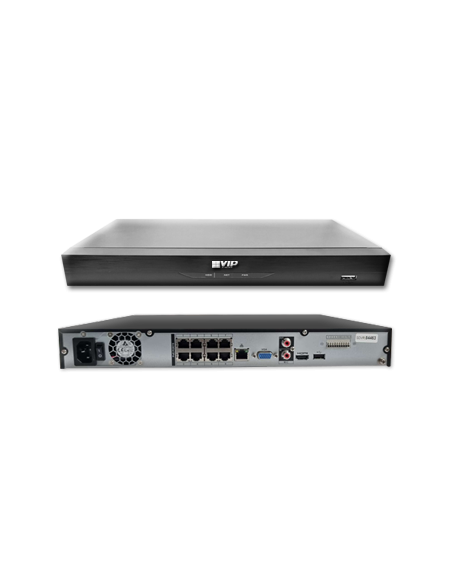 NKPRO-88406B: VIP Vision 8MP 8400 Series 8-Ch IP NVR, 2TB HDD, 6x Pro AI Varifocal Bullet Cameras (8x6) | High-Res Surveillance