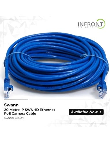 Swann NHD Camera 20M Cat5e IP Ethernet Cable with RJ45 plugs - Works with all Swann IP Cameras