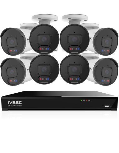 IVSEC 8MP 4K AI 2TB 8CH 8x850B Bullet Cameras UHD NVR CCTV Security System (8x8)