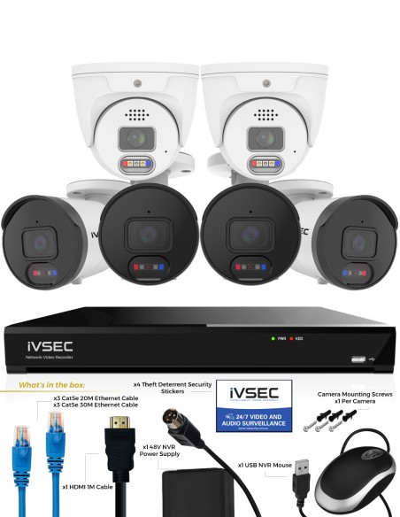 IVSEC 8MP 4K AI 2TB 8CH 4x850B + 2x850D Cameras IVK8L-8504B2D