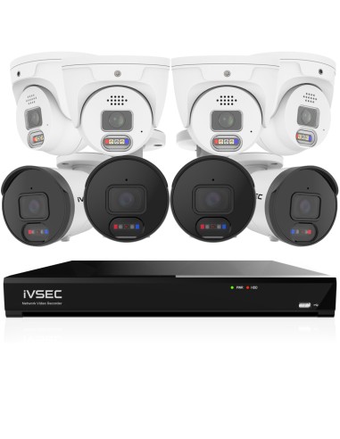 IVSEC 8MP 4K AI 2TB 8CH 4x850B + 4x850D Cameras IVK8L-8504B4D