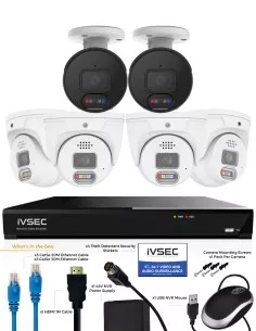 IVSEC 8MP 4K AI 2TB 8CH 4x850D + 2x850B Cameras UHD NVR IVK8L-8504D2B 2