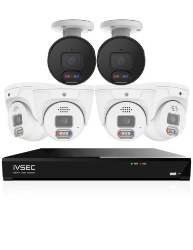 IVSEC 8MP 4K AI 2TB 8CH 4x850D + 2x850B Cameras IVK8L-8504D2B