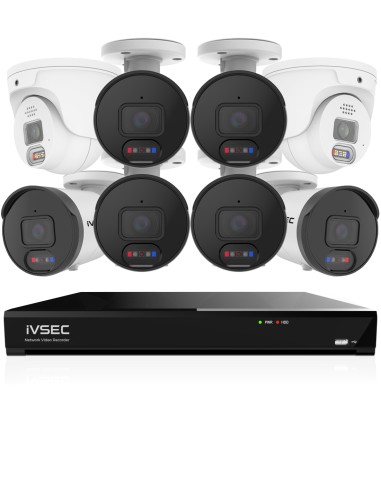 IVSEC 8MP 4K AI 2TB 8CH 6x850B + 2x850D Cameras UHD NVR CCTV Security System (8x8)
