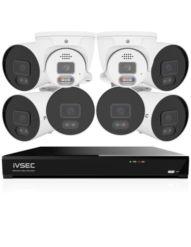 IVSEC PRO 8MP 4K PRO-AI 2TB 8CH 6x880B + 2x880D Cam 25fps Sony Starvis NVR CCTV Security Kit (8x8)