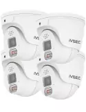 IVSEC PRO 880D 8MP 4K 106° 25fps AI PoE ONVIF Sony Sensor Dome Security Camera (4-PACK)