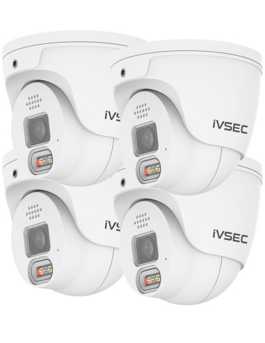 IVSEC PRO 880D 8MP 4K 106° 25fps AI PoE ONVIF Sony Sensor Dome Security Camera (4-PACK)