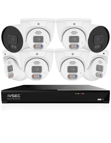 IVSEC PRO 8MP 4K PRO-AI 2TB 8CH 6x880D + 2x880B Cam 25fps Sony Starvis NVR CCTV Security Kit (8x8)