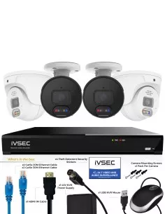 IVSEC 8MP 4K AI 2TB 8CH 2x850B + 2x850D Cameras UHD NVR IVK8L-8502B2D 2