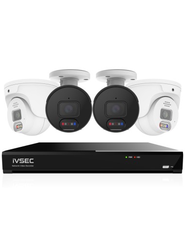 IVSEC 8MP 4K AI 2TB 8CH 2x850B + 2x850D Cameras UHD NVR CCTV Security System (8x4)