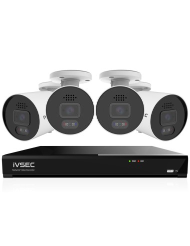 IVSEC PRO 8MP 4K PRO-AI 2TB 8CH 4x880B Cam 25fps Sony Starvis NVR CCTV Security System (8x4)