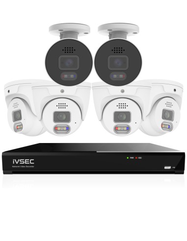 IVSEC PRO 8MP 4K PRO-AI 2TB 8CH 4x880D + 2x880B Cam 25fps Sony Starvis NVR CCTV Security Kit (8x6)