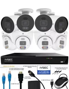 IVSEC PRO 8MP 4K PRO-AI 2TB 8CH 4x880B + 4x880D Cam 25fps IVK8P-8804B4D 2