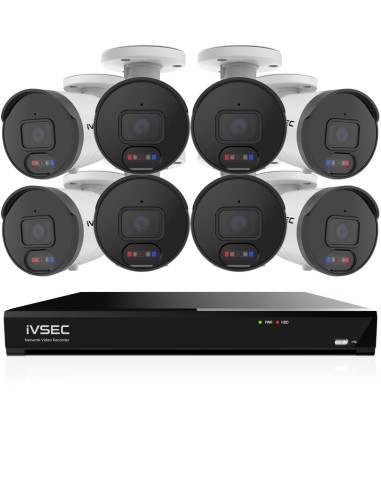 IVSEC 8MP 4K AI 4TB 16CH 8x850B Bullet Cameras IVK16L-8508B