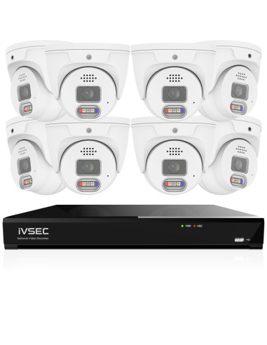 IVSEC 8MP 4K AI 4TB 16CH 8x850D Dome Cameras UHD NVR CCTV Security System (16x8)