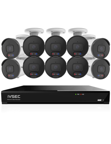 IVSEC 8MP 4K AI 4TB 16CH 10x850B Bullet Cameras IVK16L-85010B