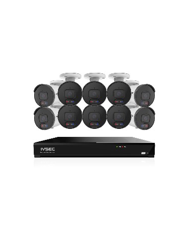 IVSEC 8MP 4K AI 4TB 16CH 10x850B Bullet Cameras IVK16L-85010B