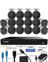 IVSEC 8MP 4K AI 4TB 16CH 16x850B Bullet Cameras UHD NVR CCTV Security System (16x16)