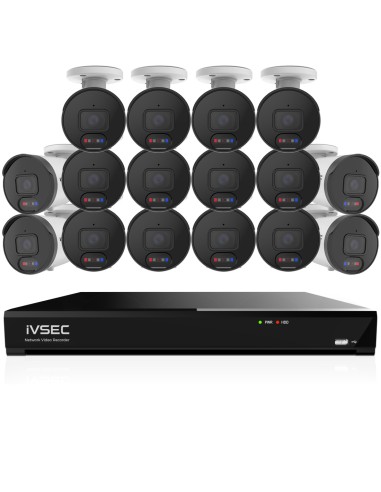 IVSEC 8MP 4K AI 4TB 16CH 16x850B Bullet Cameras IVK16L-85016B