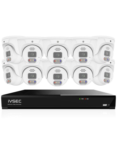 IVSEC 8MP 4K AI 4TB 16CH 10x850D Dome Cameras UHD IVK16L-85010D