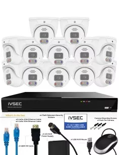 IVSEC 8MP 4K AI 4TB 16CH 12x850D Dome Cameras UHD NVR CCTV IVK16L-85012D 2