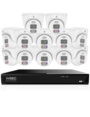 IVSEC 8MP 4K AI 4TB 16CH 12x850D Dome Cameras UHD IVK16L-85012D