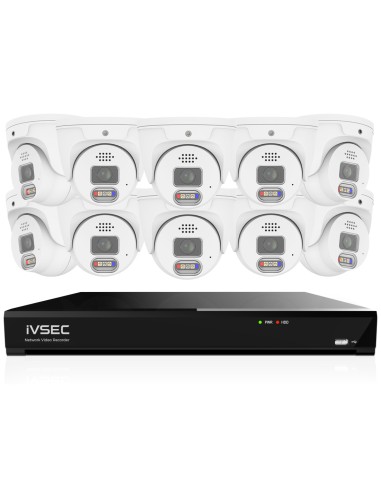 IVSEC PRO 16CH 8MP 4K AI 4TB 10x880D Cam 25fps Sony Starvis NVR CCTV Security Kit (16x10)