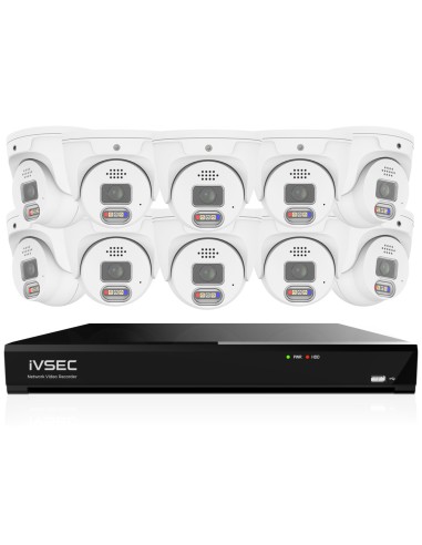 IVSEC PRO 16CH 8MP 4K AI 4TB 10x880D Cam 25fps IVK16P-88010D